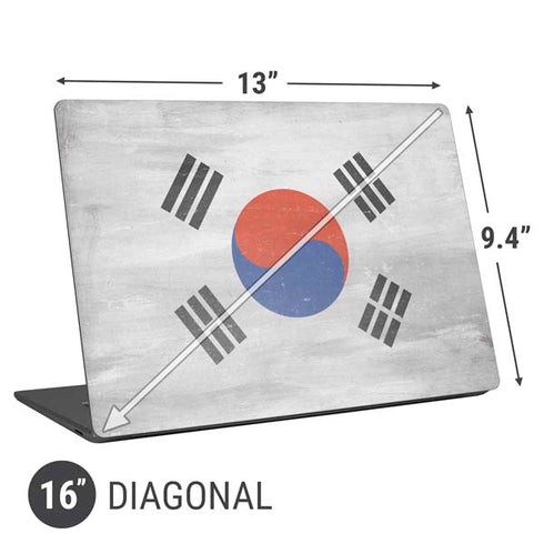 South Korean Flag Distressed Universal Laptop 16in (13 x 9.4in) Skin